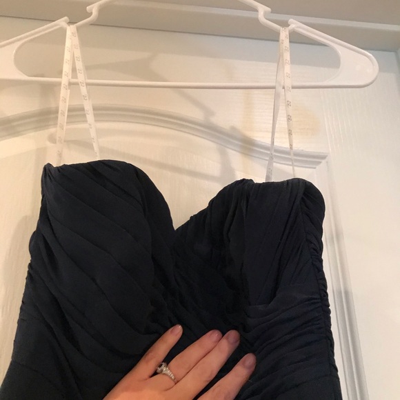 Navy blue strapless bridesmaid dress - Picture 2 of 3